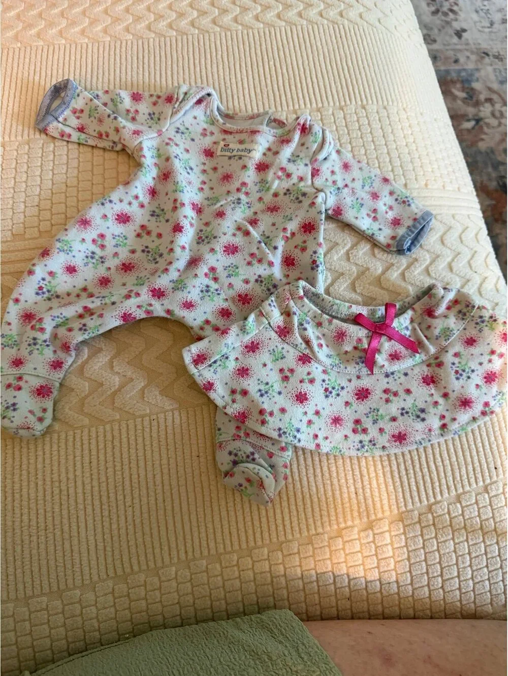 American Girl Betty, baby floral sleeper and skirt 2015 B237